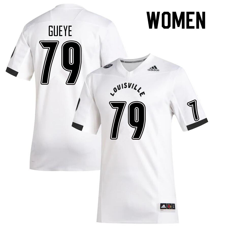 Women #79 Makhete Gueye Louisville Cardinals College Football Jerseys Sale-White - Click Image to Close